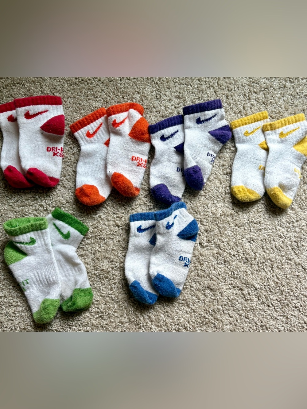 Nike Dri-Fit Kids Socks Bundle – 6 Pairs (Size XS) Shoe Size 10C-3Y